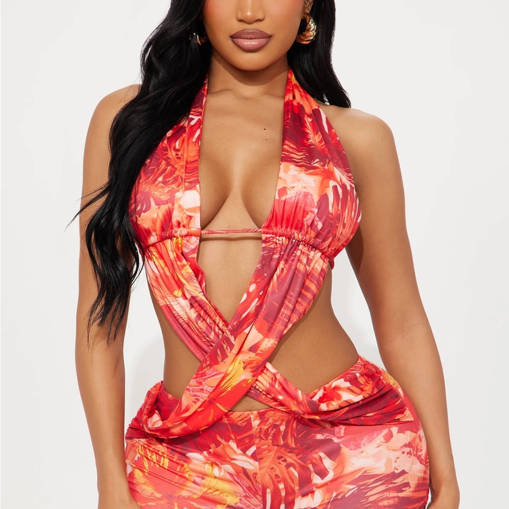 New with Tags- Women's Red Halter Swimwear